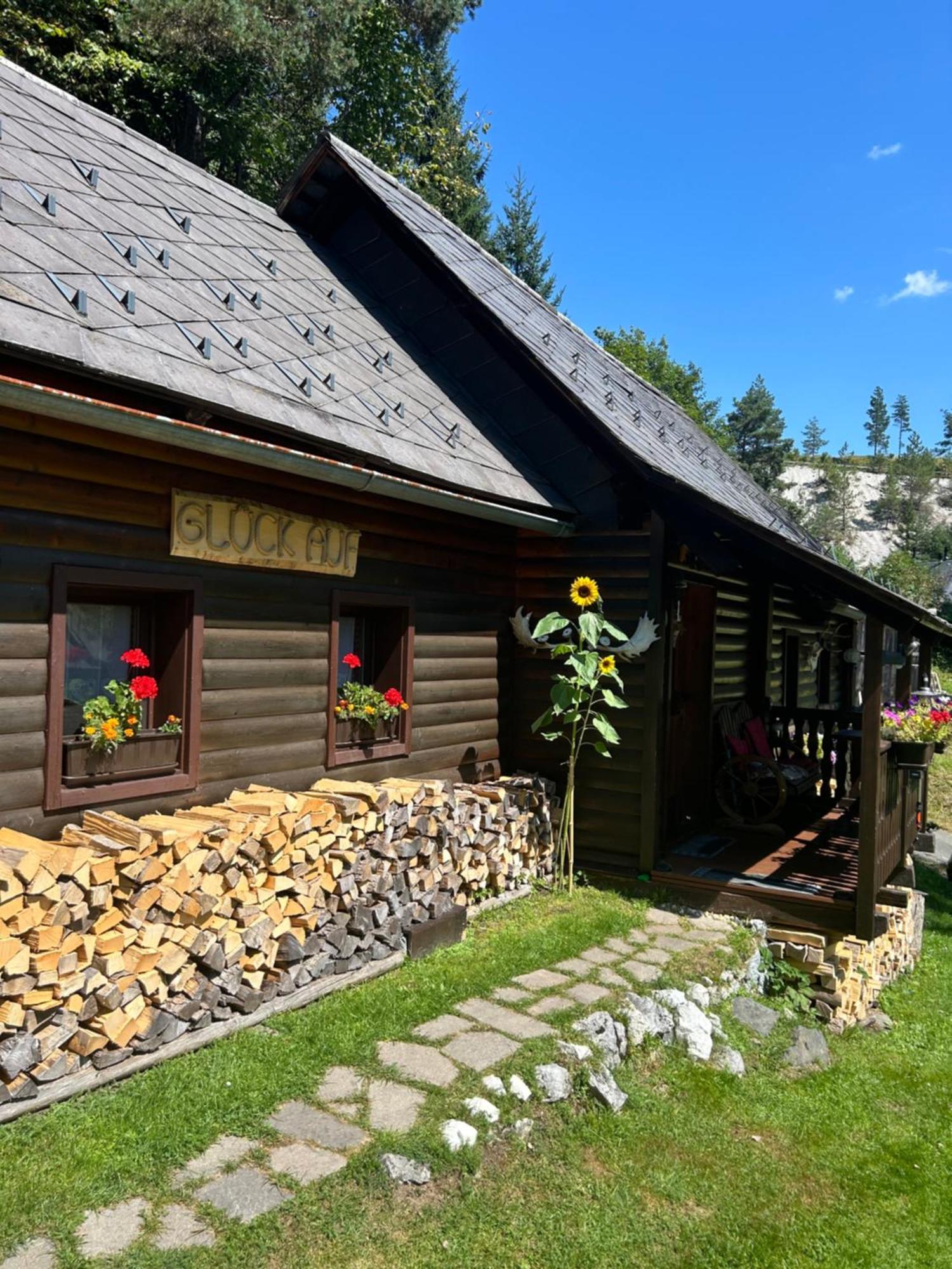 Waldhuette Glueck Auf Villa Notsch bei Bleiberg Buitenkant foto